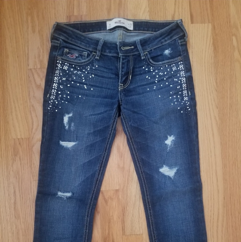 1R Hollister Jeweled Jeans